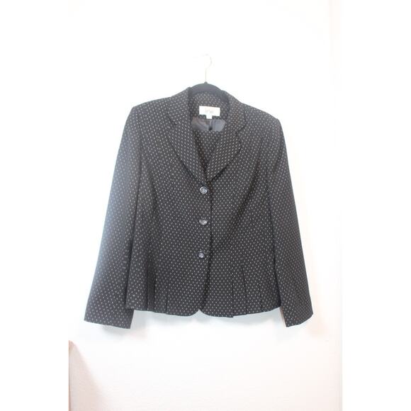 Le Suit Size 12 Jacket and Skirt Women's 12 Coat Work Suit Black Outfit - Picture 1 of 13